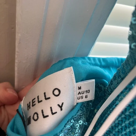 Hello Molly Blue Sequined Gown. NWT. - Picture 3 of 3